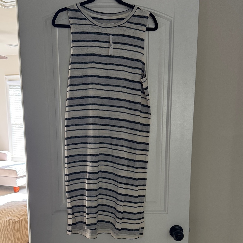 Lou & Grey Striped Sleeveless Dress - Navy and White